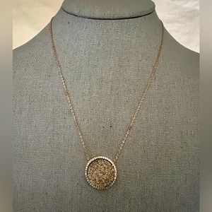 Italy .925 Rose 10K Gold Filled over .925 Sterling Silver Druzy Necklace